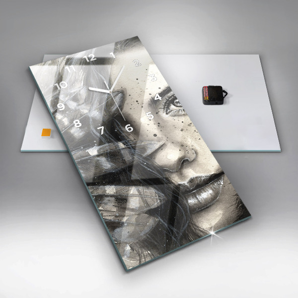 Téglalap alakú üvegóra Festett portré