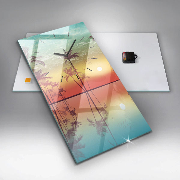 Téglalap alakú üvegóra Trópusi pálmafák