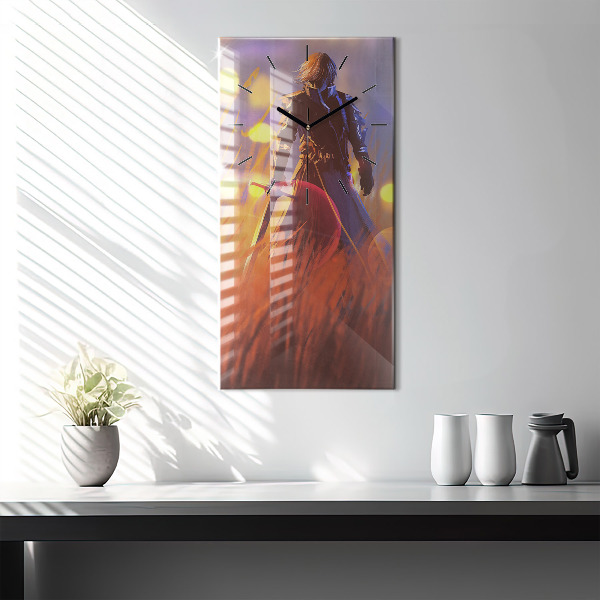 Téglalap alakú üvegóra Lovag karddal