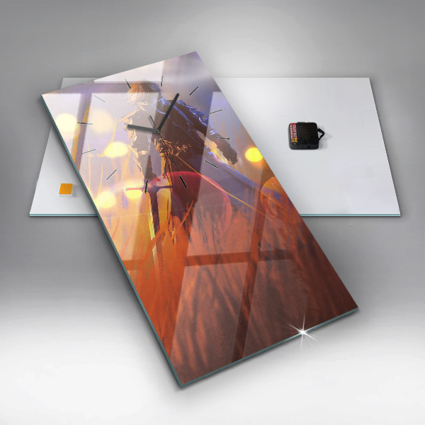 Téglalap alakú üvegóra Lovag karddal