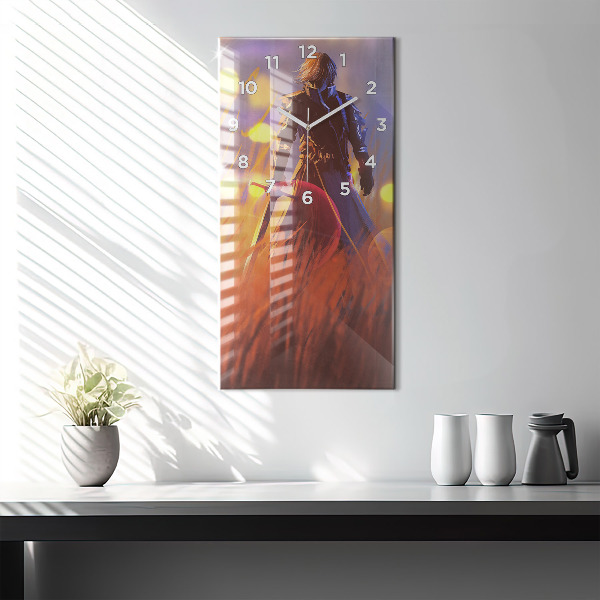 Téglalap alakú üvegóra Lovag karddal