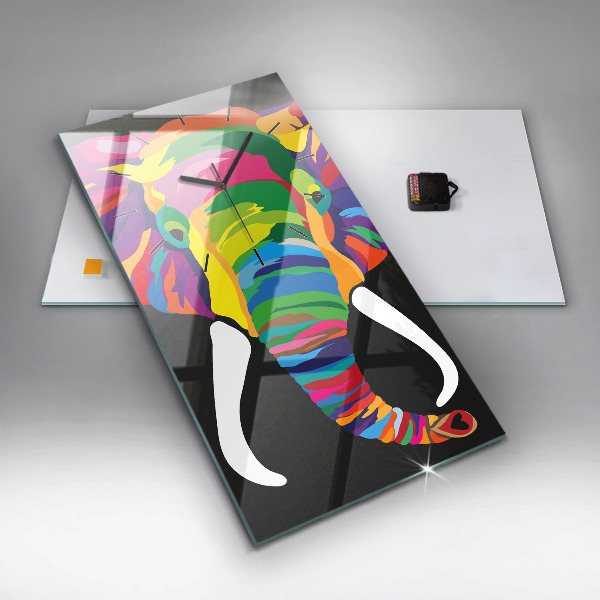 Téglalap alakú üvegóra Színes elefánt