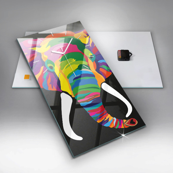 Téglalap alakú üvegóra Színes elefánt