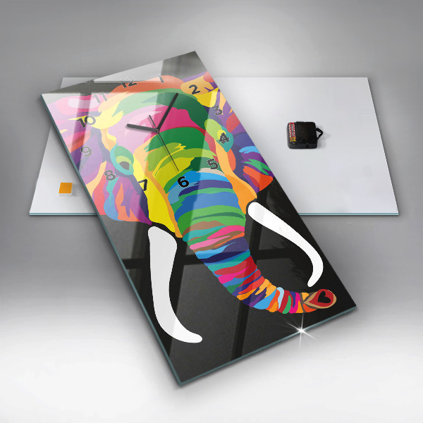 Téglalap alakú üvegóra Színes elefánt