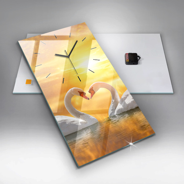 Téglalap alakú üvegóra Szerelmes hattyúk