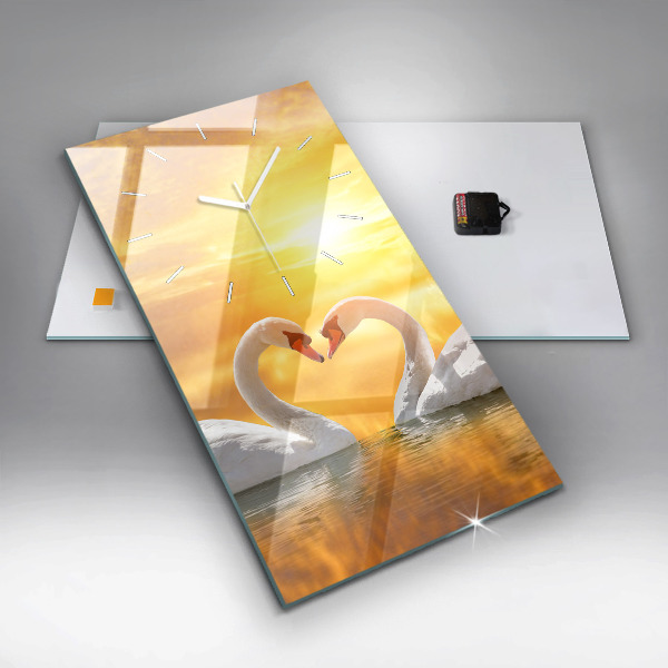 Téglalap alakú üvegóra Szerelmes hattyúk