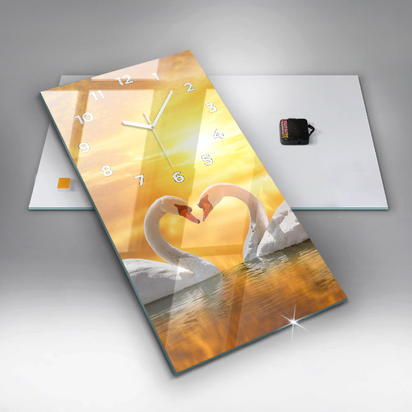 Téglalap alakú üvegóra Szerelmes hattyúk