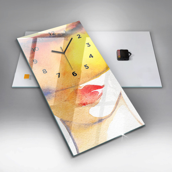 Téglalap alakú üvegóra Nő kalapban