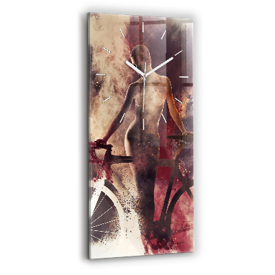 Téglalap alakú üvegóra Nő és a kerékpár