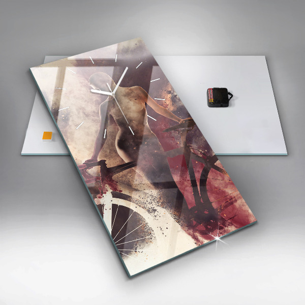 Téglalap alakú üvegóra Nő és a kerékpár