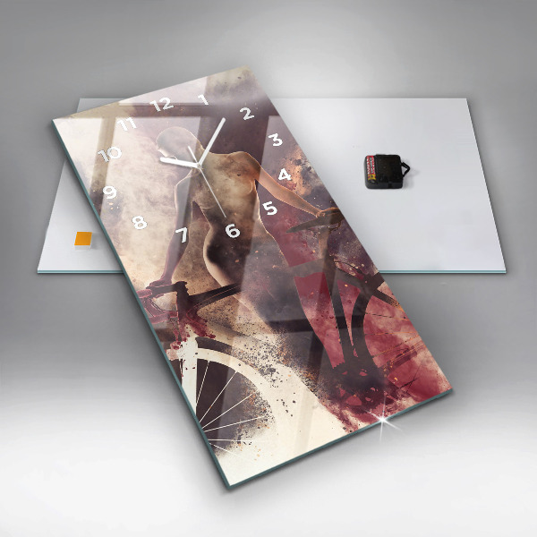 Téglalap alakú üvegóra Nő és a kerékpár