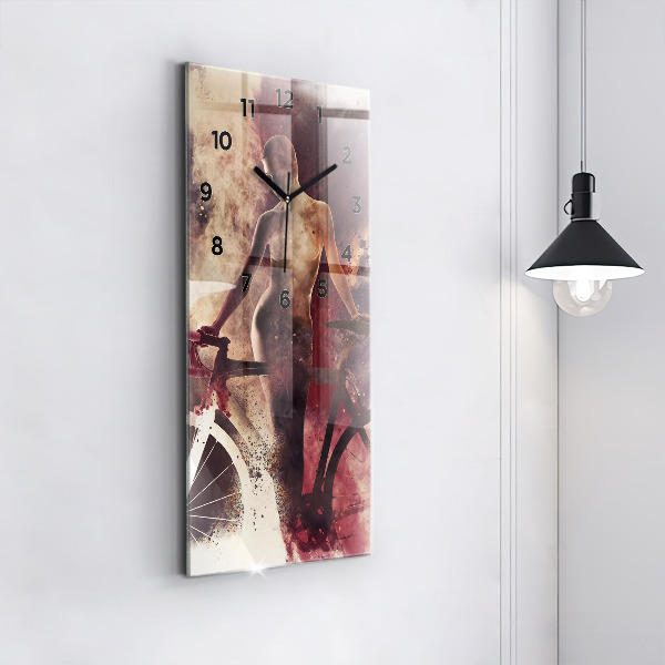 Téglalap alakú üvegóra Nő és a kerékpár