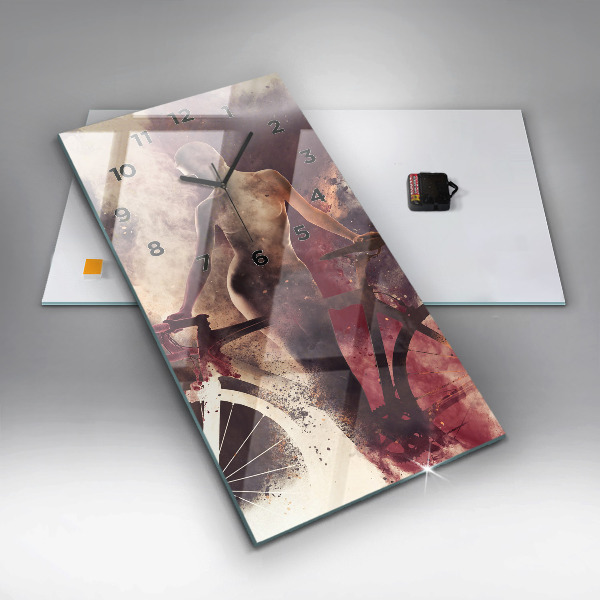 Téglalap alakú üvegóra Nő és a kerékpár