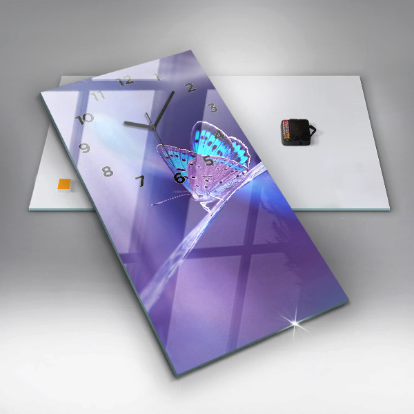 Téglalap alakú üvegóra Pillangó a fűben