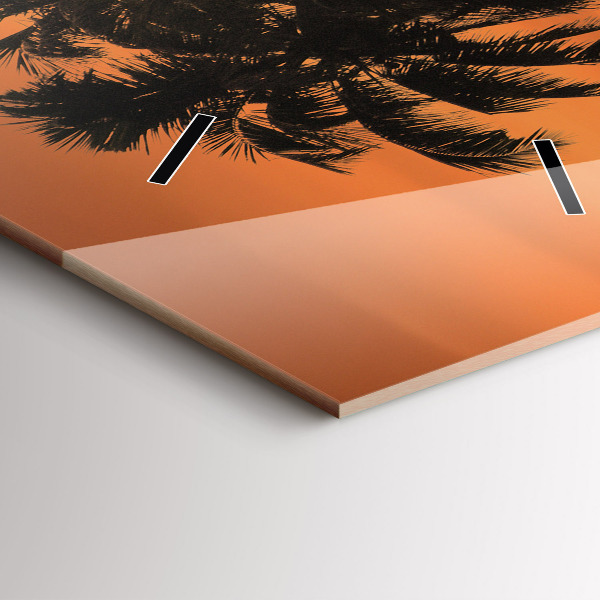 Téglalap alakú üvegóra Naplemente és pálmafák