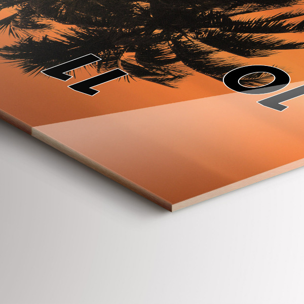 Téglalap alakú üvegóra Naplemente és pálmafák