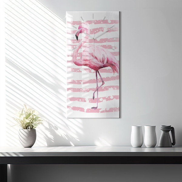 Téglalap alakú üvegóra Flamingo grafika