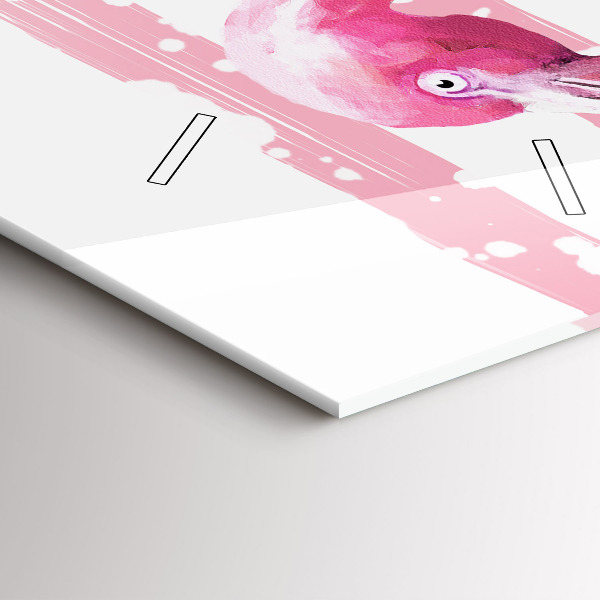 Téglalap alakú üvegóra Flamingo grafika
