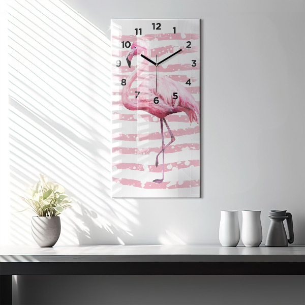 Téglalap alakú üvegóra Flamingo grafika