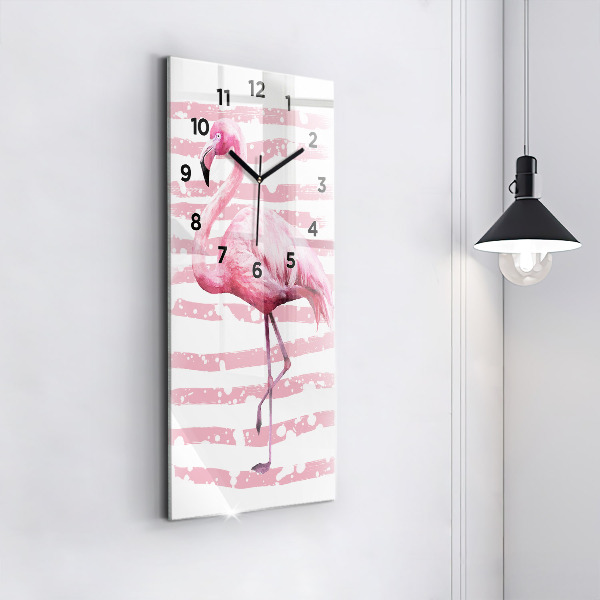 Téglalap alakú üvegóra Flamingo grafika
