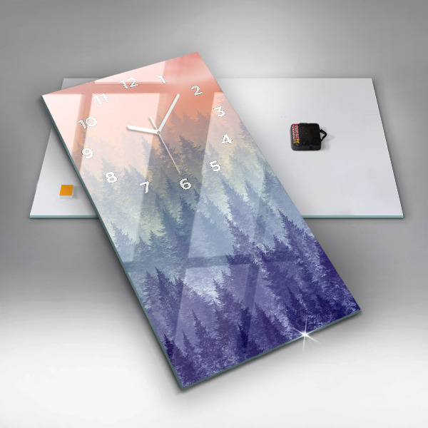 Téglalap alakú üvegóra Erdő a ködben