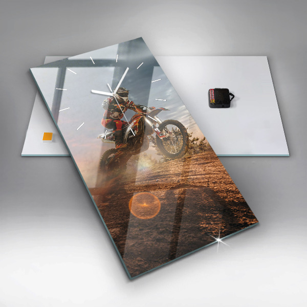 Téglalap alakú üvegóra Ember egy motorkerékpáron