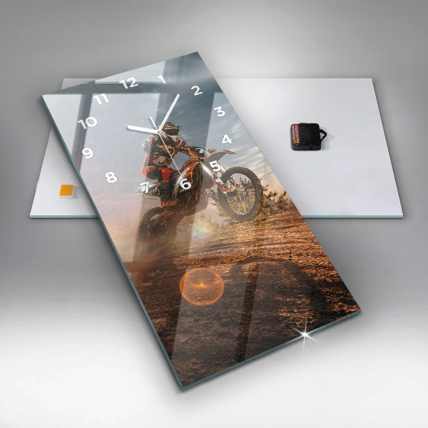 Téglalap alakú üvegóra Ember egy motorkerékpáron