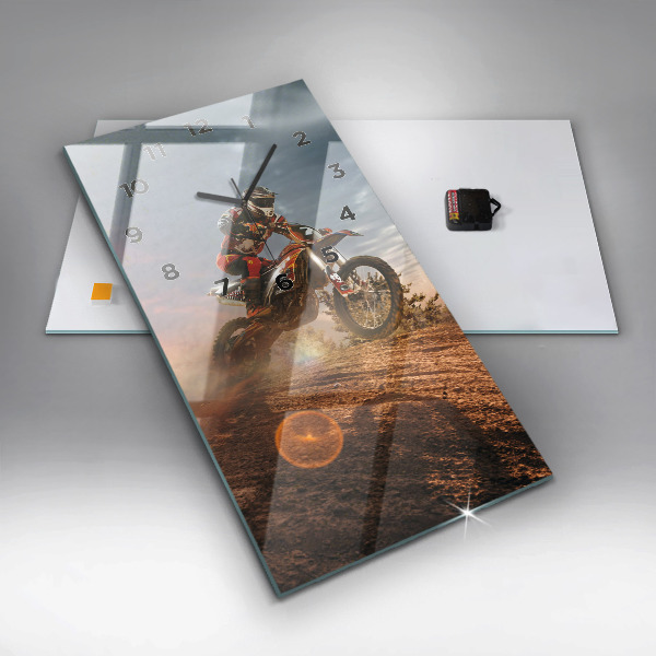 Téglalap alakú üvegóra Ember egy motorkerékpáron