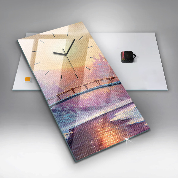 Téglalap alakú üvegóra Karácsonyfa és a híd