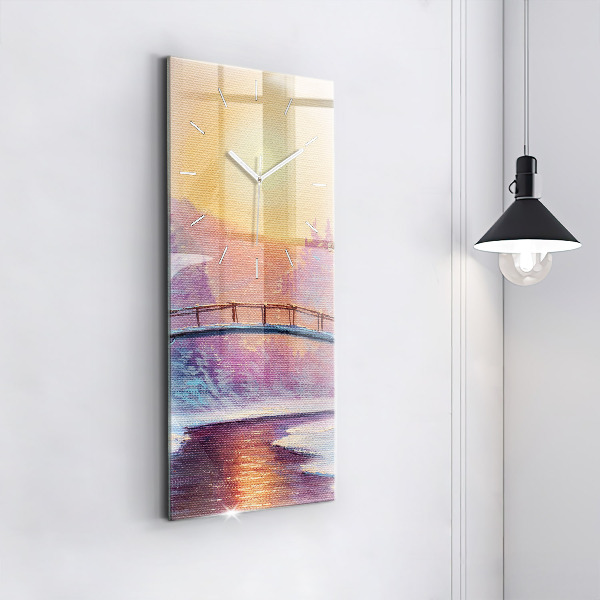 Téglalap alakú üvegóra Karácsonyfa és a híd