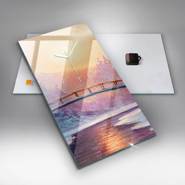 Téglalap alakú üvegóra Karácsonyfa és a híd