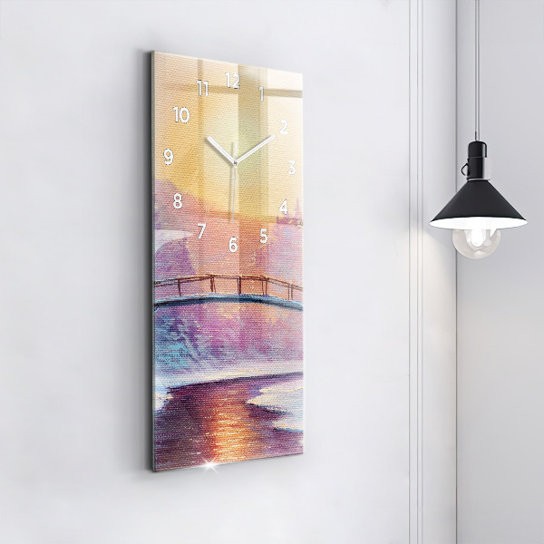 Téglalap alakú üvegóra Karácsonyfa és a híd