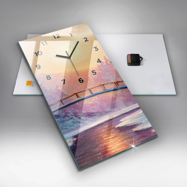 Téglalap alakú üvegóra Karácsonyfa és a híd