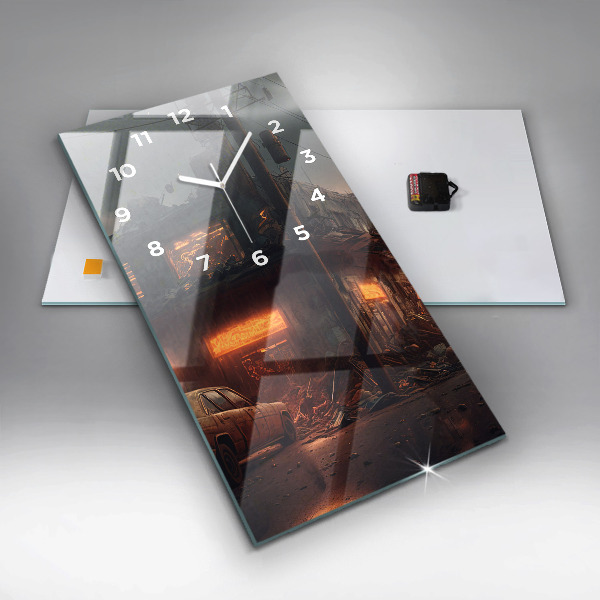 Téglalap alakú üvegóra Apokaliptikus épület