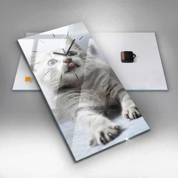 Téglalap alakú üvegóra Macska a kanapén