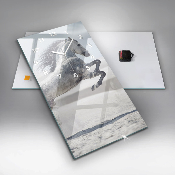 Téglalap alakú üvegóra Vágtázó fehér ló