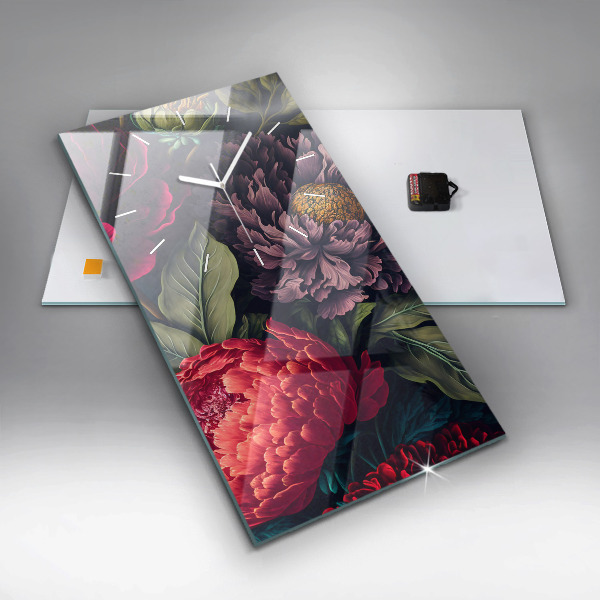 Téglalap alakú üvegóra Vintage virágcsokor