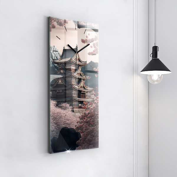 Téglalap alakú üvegóra Torony és virágok Ázsiában