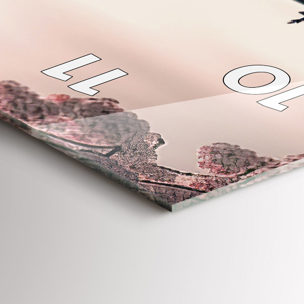 Téglalap alakú üvegóra Torony és virágok Ázsiában