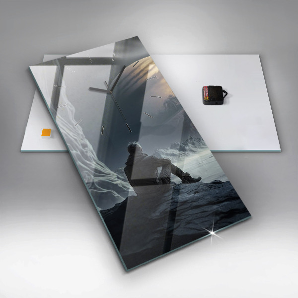 Téglalap alakú üvegóra Ember a Hold előtt