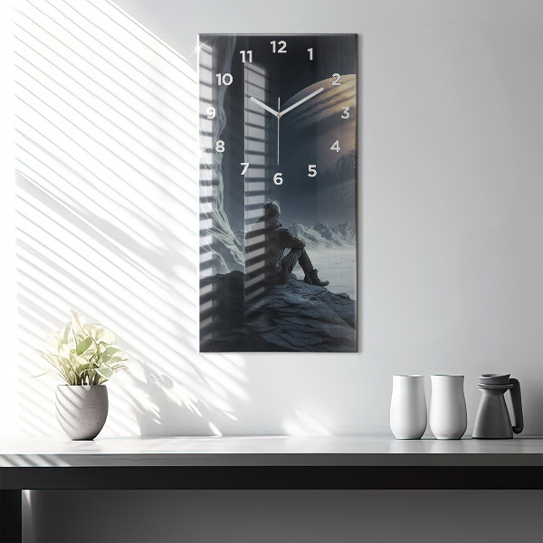 Téglalap alakú üvegóra Ember a Hold előtt