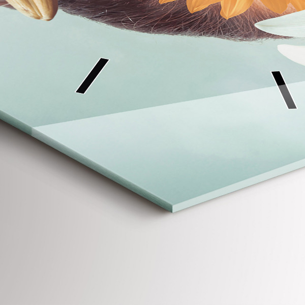 Téglalap alakú üvegóra Nő virággal