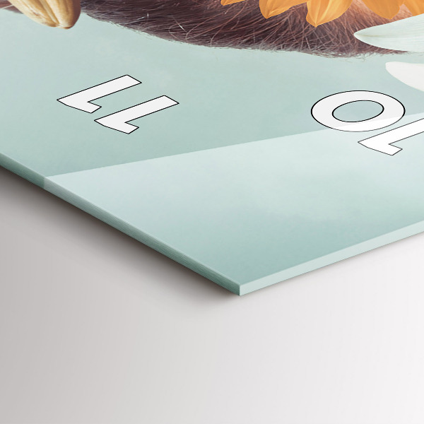 Téglalap alakú üvegóra Nő virággal