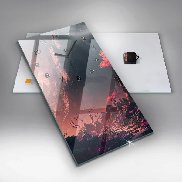 Téglalap alakú üvegóra Varázslatos erdő és hegyek