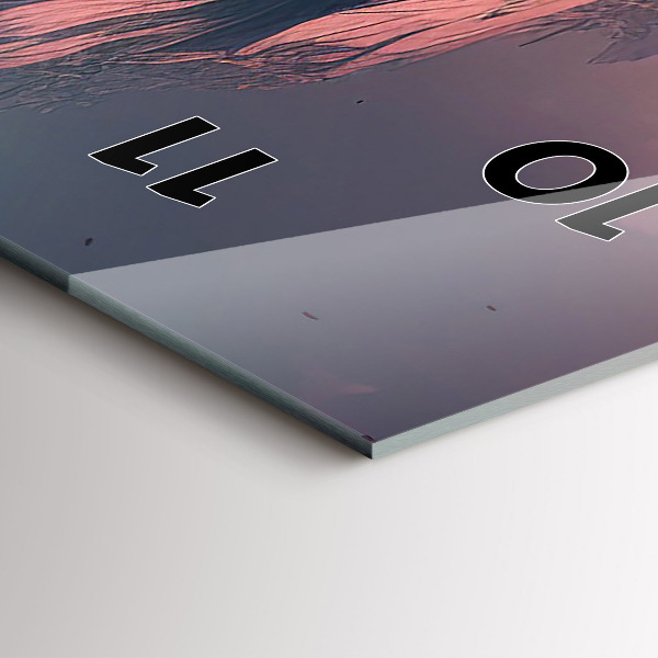 Téglalap alakú üvegóra Varázslatos erdő és hegyek