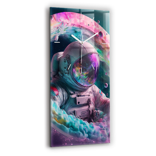 Téglalap alakú üvegóra Űrhajós és színes felhők