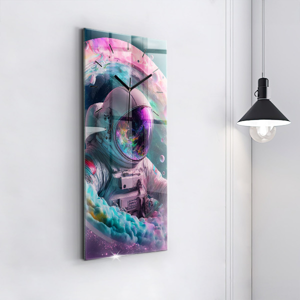 Téglalap alakú üvegóra Űrhajós és színes felhők