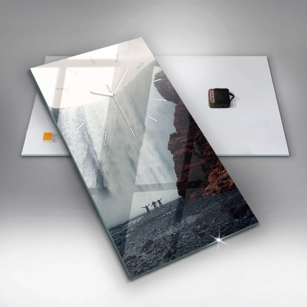 Téglalap alakú üvegóra Vízesés táj Izland