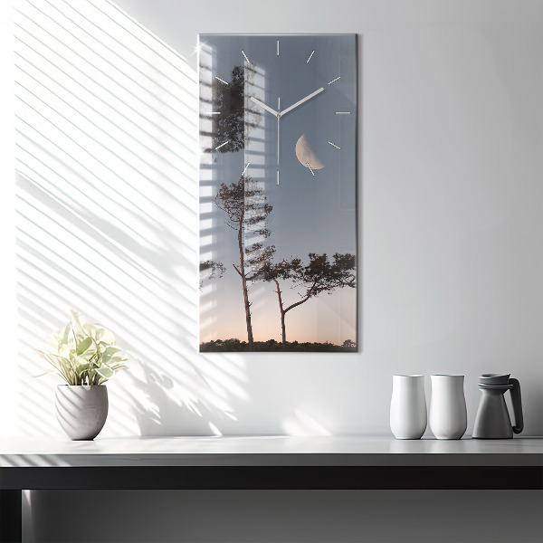 Téglalap alakú üvegóra Félhold és fák