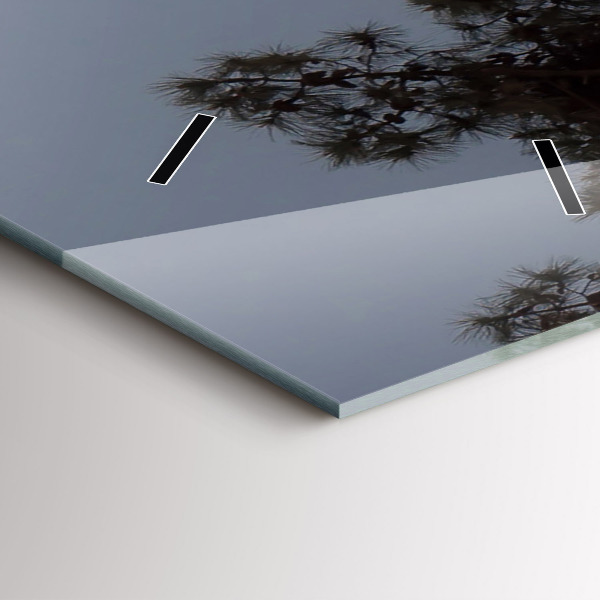 Téglalap alakú üvegóra Félhold és fák